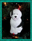 Old English Sheepdog Christmas ornament #2 on tree.